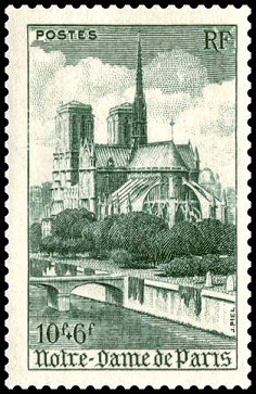France 1947. Gothic Art. Notre-Dame de Paris. 